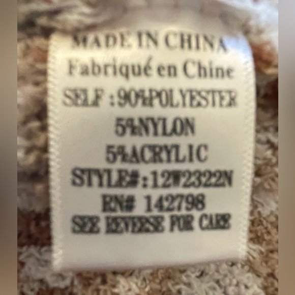 Geometric Beige and Brown Women's Long Line Cardigan - Picture 5 of 5